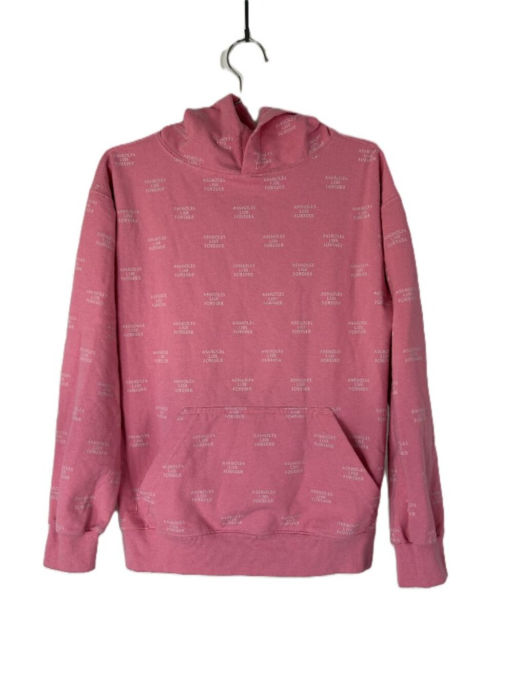 Assholes Live Forever Allover Print Hoodie Pink S Skater Streetwear